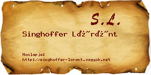 Singhoffer Lóránt névjegykártya