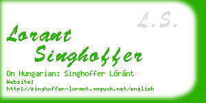 lorant singhoffer business card