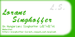 lorant singhoffer business card